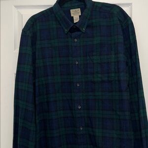 L.L. Bean Dark Plaid Button Down  flannel Men’s Shirt XL